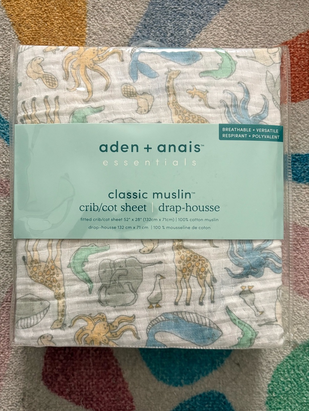NWT Aden + Anais 100% Cotton Muslim crib sheet